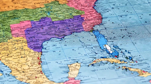 Detailed North America Map Illustration
