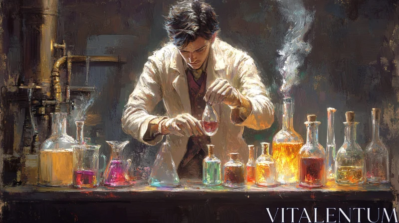 Alchemy Experiment in the Laboratory AI Image