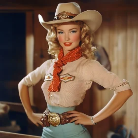 Classic Cowgirl in Western Style Attire