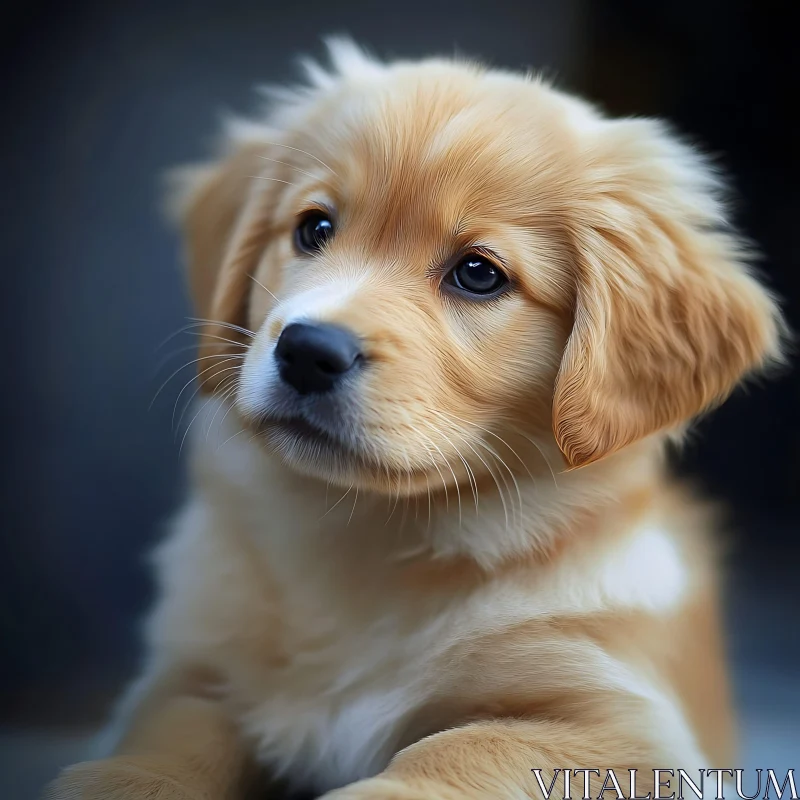 Charming Golden-Hued Puppy AI Image