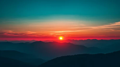 Sunset over the Mountain Range