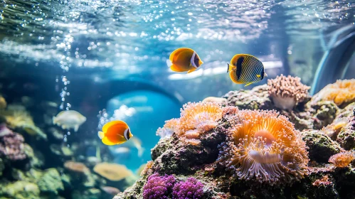 Underwater Marine Life in a Coral Reef