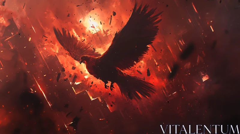 AI ART Phoenix in Flames: An Artistic Rendition