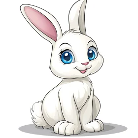 Charming Bunny with Blue Eyes Artwork