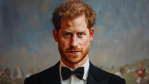 Prince Harry Portrait in Tuxedo