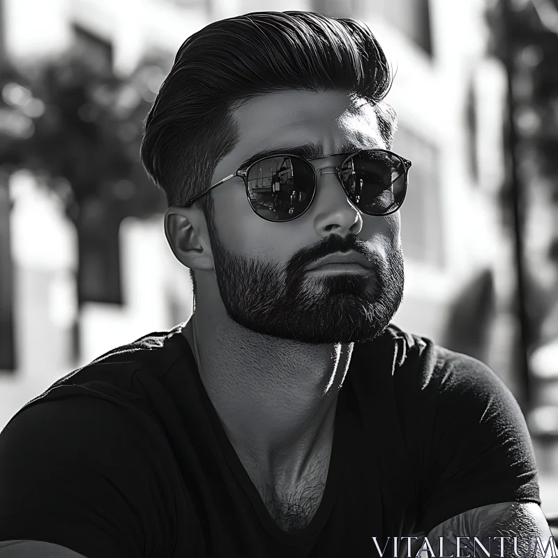 Bearded Man with Sunglasses AI Image