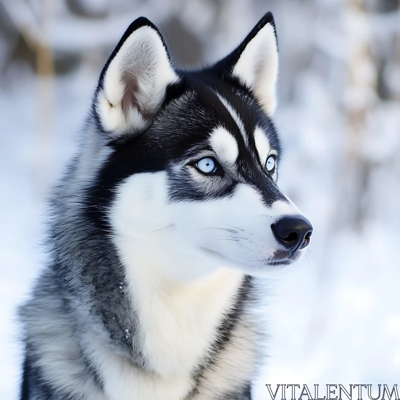 Winter Dog Portrait AI Image