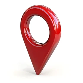 3D Red Location Pin for Maps and Navigation