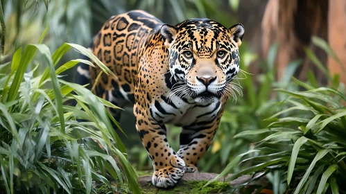 Wild Jaguar in Greenery
