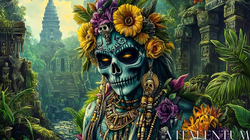 AI ART Day of the Dead Skull