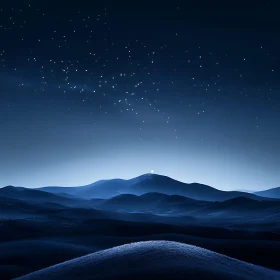 Starry Night Mountain Landscape