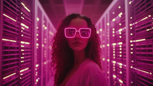 Cyberpunk Portrait in Server Room