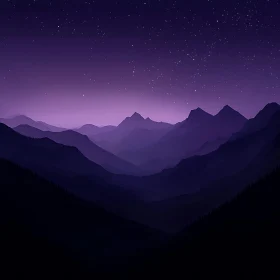 Starry Night Over Mountain Ranges