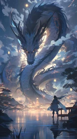 Ethereal Evening: Dragon and Hero