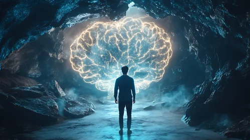 Glowing Brain in Cave