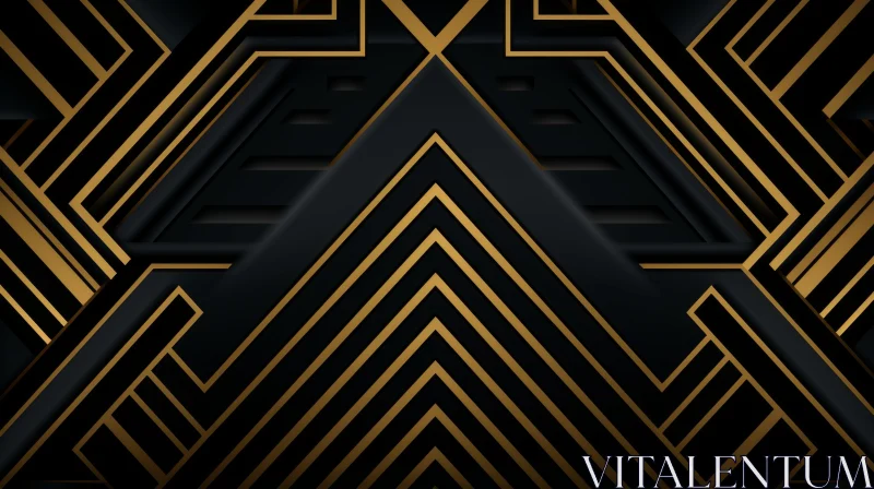 Art Deco Inspired Wallpaper - Bold Graphics and Gold Accents AI Image