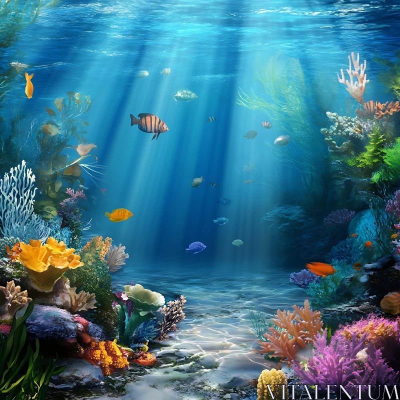 AI ART Underwater World with Fish and Coral