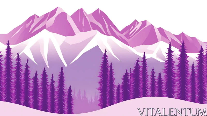 AI ART Purple Mountain Landscape