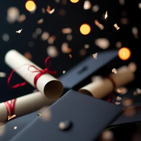 Academic Achievement: Graduation Ceremony Still Life