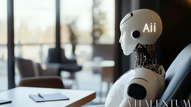 AI ART Robot Deep in Thought