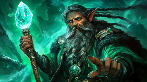 Mystic Elf Wizard Digital Artwork