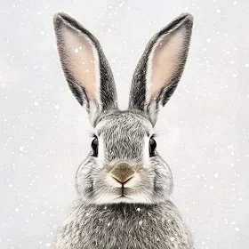Snowy Bunny Close-Up