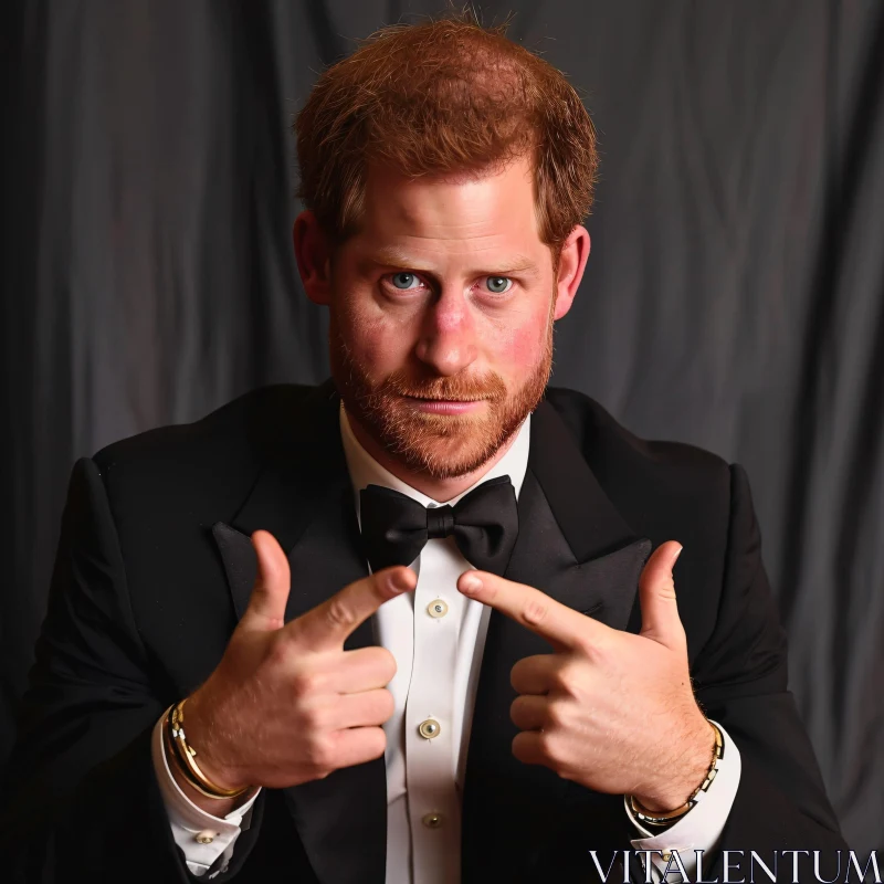 AI ART Portrait of Prince Harry in Tuxedo