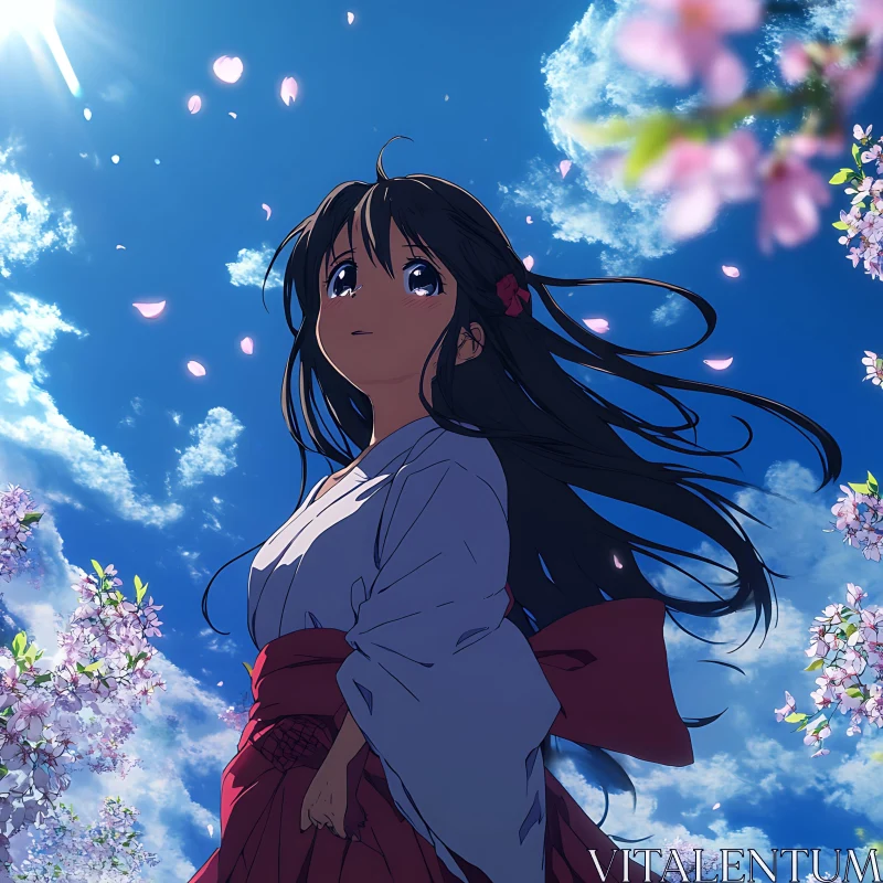 Anime Spring Blossom Scene AI Image