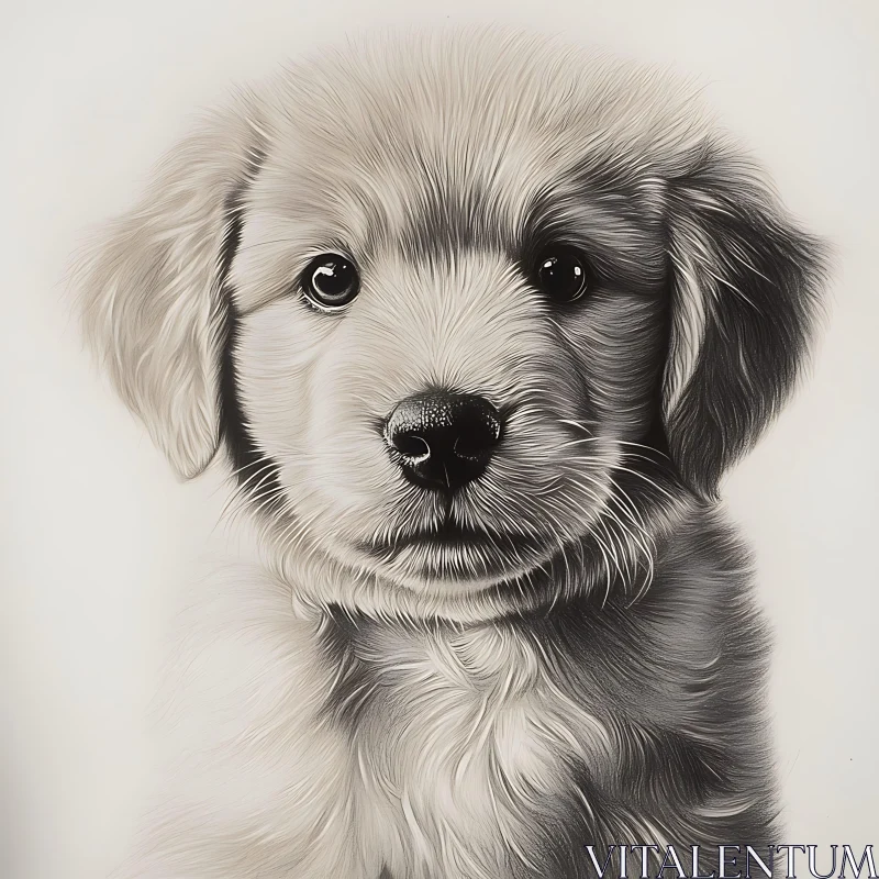 Young Puppy Portrait AI Image