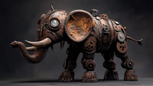 Industrial Steampunk Elephant Robot