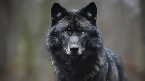 Portrait of a Black Wolf