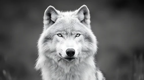 Wolf Portrait in Black and White