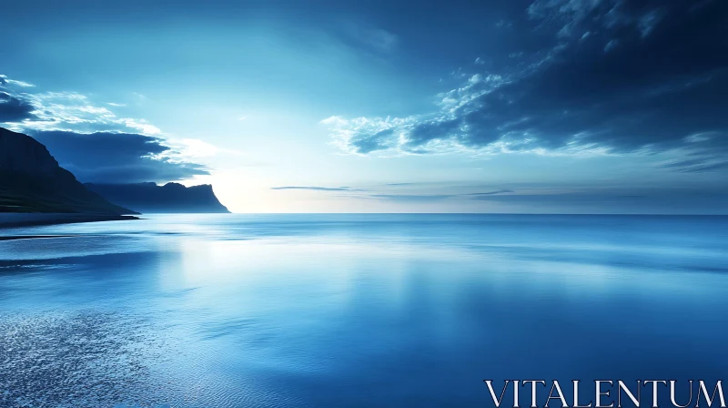 AI ART Tranquil Ocean View at Dusk