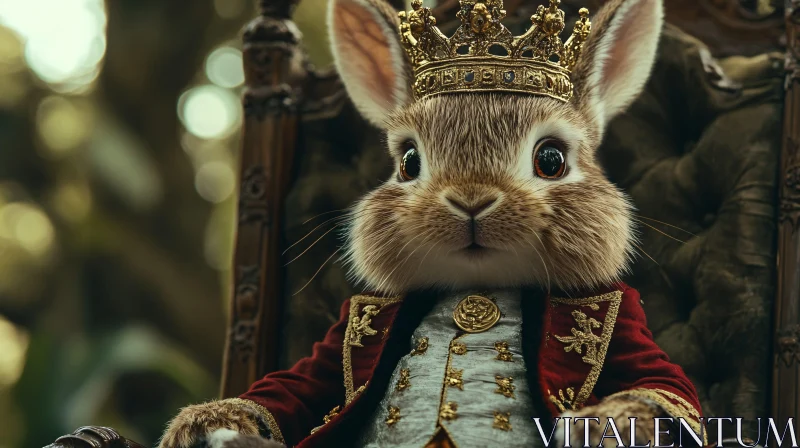 Royal Rabbit Portrait AI Image