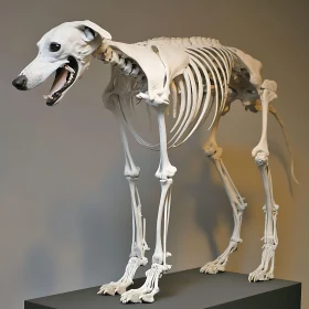 Detailed Canine Skeleton Exhibit