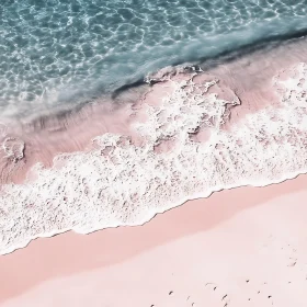 Aerial view of pink sand beach