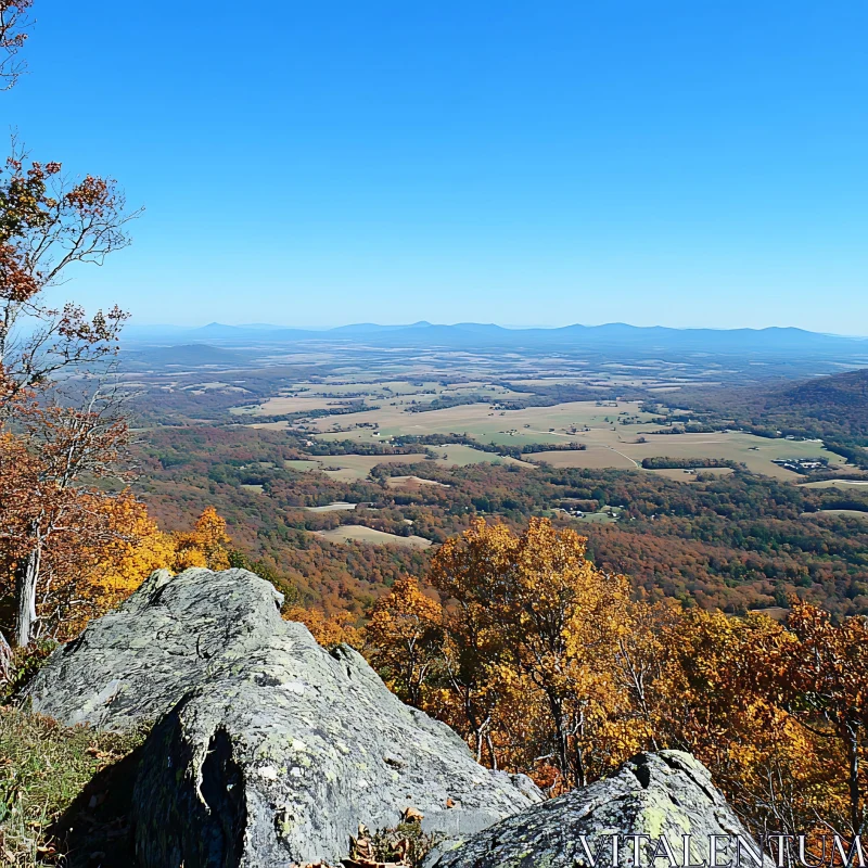 Scenic Autumn Landscape from Mountain Top AI Image