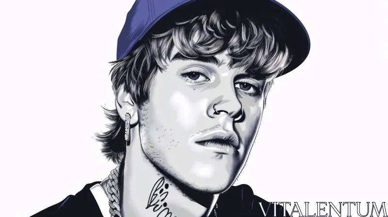 Justin Bieber Art Portrait AI Image