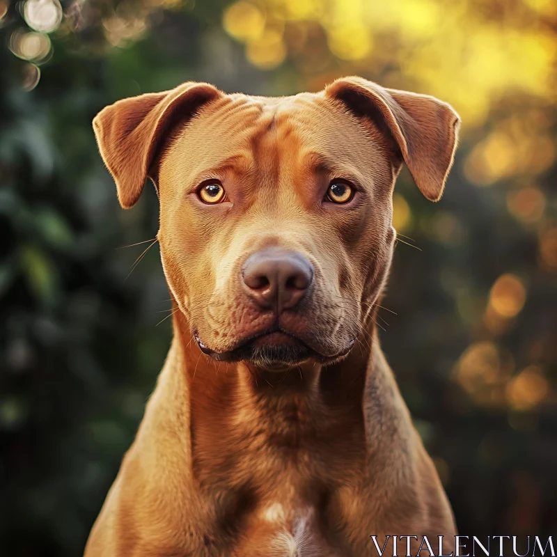 Expressive Portrait of a Brown Dog in Natural Light AI Image