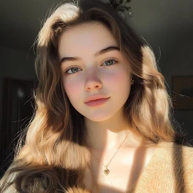 Golden Hour Beauty: A Woman's Serene Portrait