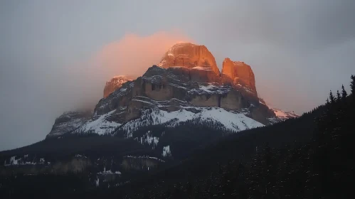 Mountain Peak at Dusk