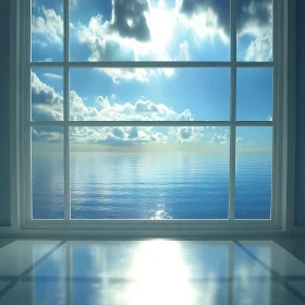 Peaceful Ocean Window View