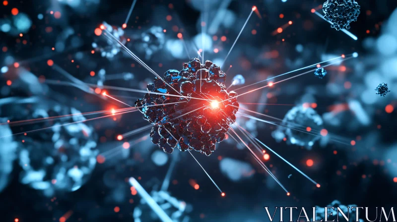 Glowing Virus Cell Structure