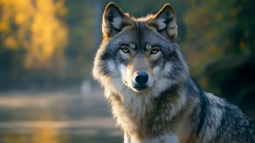 Close-Up of a Majestic Wolf