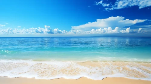 Seascape with Blue Sky and White Sand