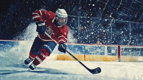 Hockey Athlete in Action on Ice