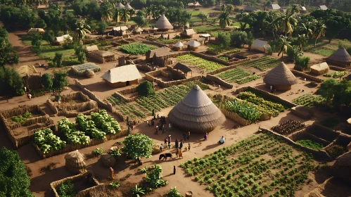 Traditional African Village Landscape