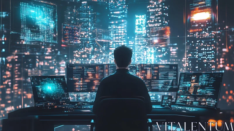 Night Coder in Urban Setting