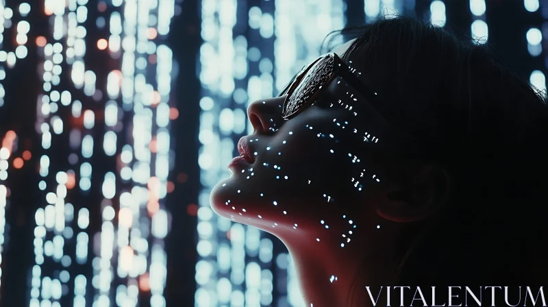 Woman Portrait with Glowing Lights