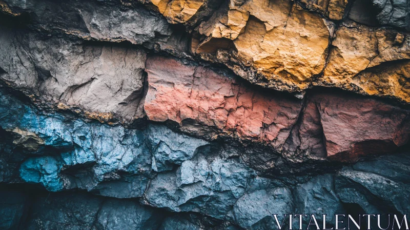 Multi-Colored Striated Rocks Geology
